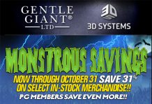 Gentle Giant Monsterous Sale Halloween 2017