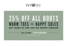 Multiple Discounts At Po-Zu Continue – At Least 25% Off All Boots