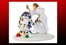 New Kurt Adler Fabric Mache Princess Leia & R2-D2 Table Piece