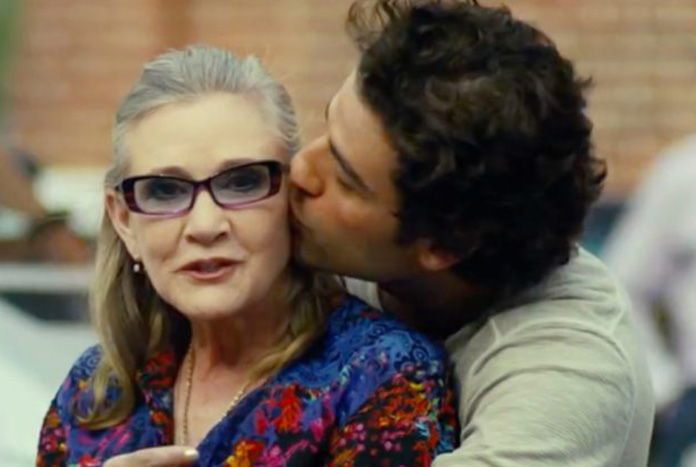 Oscar Isaac and Carrie Fisher