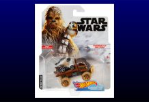 Carded Images Of Hot Wheels Chewbacca & Porg And TIE Pilot Character Cars