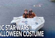 Best Halloween Costume: Dad Builds Millennium Falcon from Radio Flyer’s Landspeeder