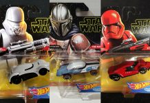 Carded Images of Hot Wheels The Mandalorian, Jet Trooper, & Sith Trooper Character Cars