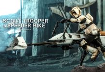Pre-Order Hot Toys The Mandalorian Scout Trooper & Speeder Bike (TMS017) Sixth Scale Figure Set