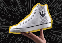 For Classic Cool, Po-Zu Go Old School with Rebellion High-tops in Off-white