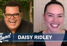 Daisy Ridley Talks Rey Lineage to Josh Gad on Kimmel Show