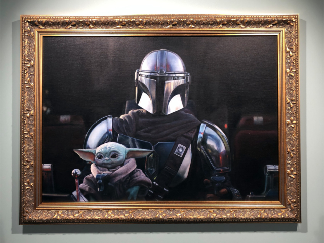 Portrait of The Mandalorian and The Child in Collaboration with National Portrait Gallery