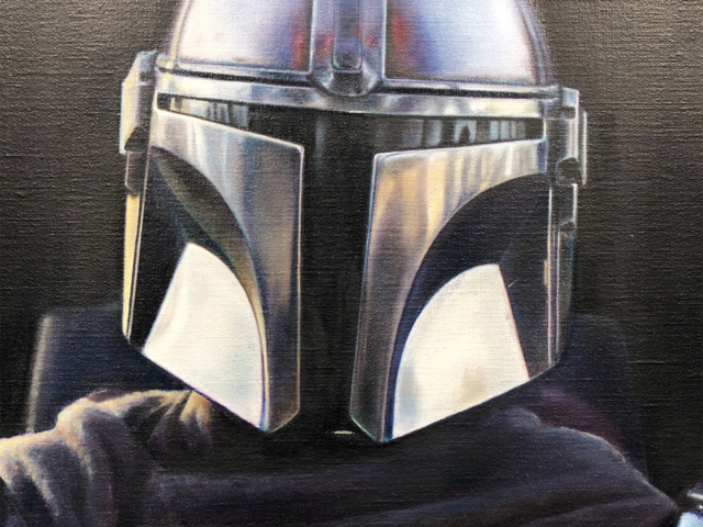 Portrait of The Mandalorian and The Child in Collaboration with National Portrait Gallery