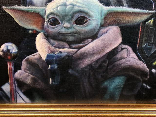 Portrait of The Mandalorian and The Child in Collaboration with National Portrait Gallery