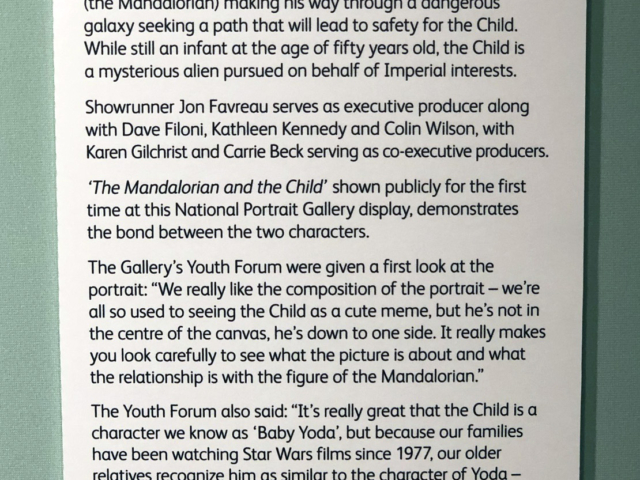 Portrait of The Mandalorian and The Child in Collaboration with National Portrait Gallery