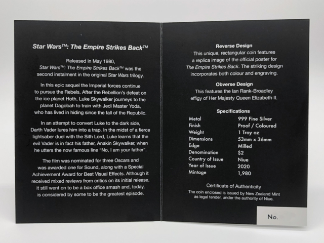Holiday Gift Guide 2020: The Empire Strikes Back 40th Anniversary 1oz Silver Coin