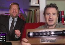 Liam Neeson Shows Off Qui-Gon Jinn’s Lightsaber