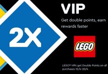 LEGO Double VIP Points Till April 20th