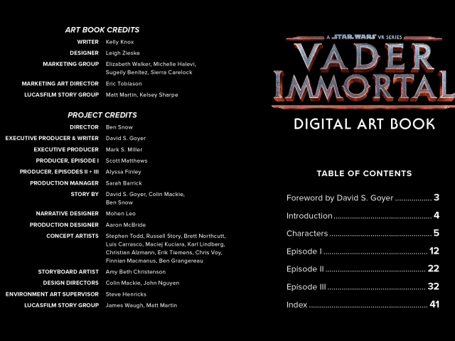 ILMxLAB Vader Immortal Artbook Preview