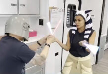 Shenanigans with Rosario Dawson as Ahsoka Tano on Set of DMZ