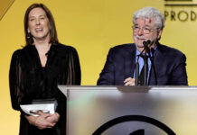 George Lucas and Kathleen Kennedy Accept Milestone PGA Honor From Steven Spielberg