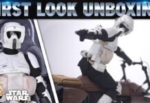 Hot Toys Scout Trooper & Speeder Bike Figure Unboxing from Return of the Jedi | First Look