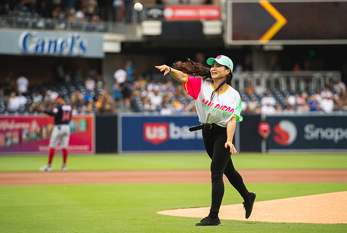 Kelly Marie Tran Ceremonial First Pitch Aug 2022