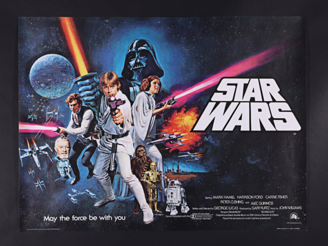 Propstore_May24_STAR WARS A NEW HOPE (1977) Tom Chantrell Archive UK Quad (Pre-Oscar Awards Style) – Rolled, 1977