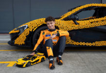 Lando Norris Takes on Silverstone Circuit in a Life-Size LEGO Technic McLaren P1