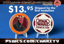 Just like Darth Maul, PSWCS.org’s 15th Charity Medallion is Half Gone