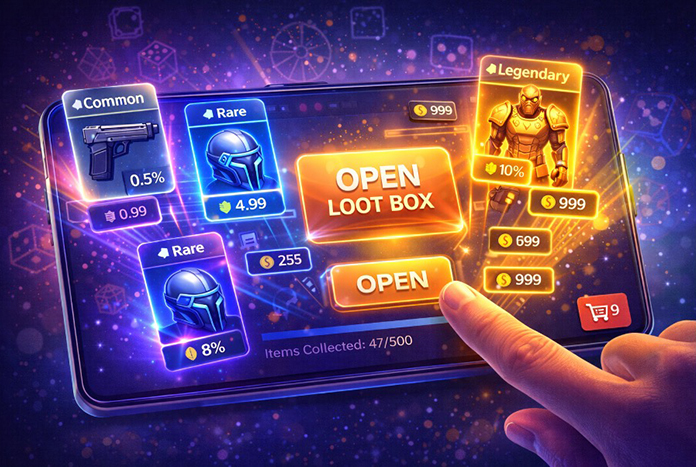 Loot box drop rates interface