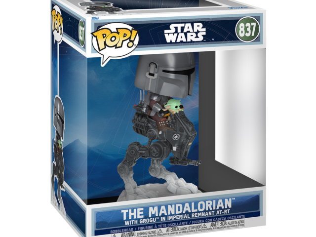 Funko POP Rides DLX M G- The Mandalorian w Grogu in Imperial Remnant AT-RT