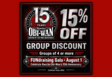 Rancho Obi-Wan’s Summer Social FUNdraiser – 15 for 15 for 15
