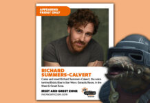 Richard Summers-Calvert, Voice of Biddy Blas in Star Wars: Galactic Racer, at MCM Comic Con London