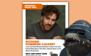 Richard Summers-Calvert, Voice of Biddy Blas in Star Wars: Galactic Racer, at MCM Comic Con London